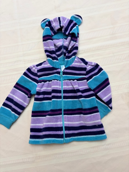 Old Navy Other - Old Navy Striped Hooded Zip Jacket in Teal, Purple & Navy